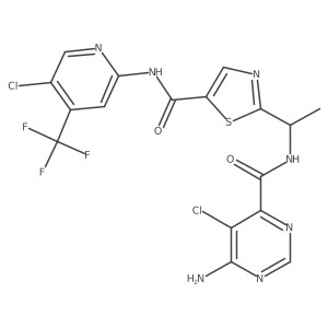 6-Amino-5-chloro-N-[(1S)-1-[5-[[[5-chloro-4-(trifluoromethyl)-2-pyridinyl]amino]carbonyl]-2-thiazolyl]ethyl]-4-pyrimidinecarboxamide结构式