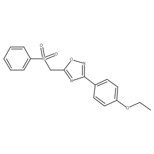 CCOc1ccc(-c2noc(CS(=O)(=O)c3ccccc3)n2)cc1结构式
