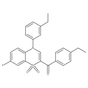 (4-ethylphenyl)[4-(3-ethylphenyl)-7-fluoro-1,1-dioxido-4H-1,4-benzothiazin-2-yl]methanone Structure