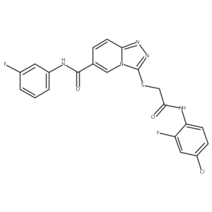3-({[(4-chloro-2-fluorophenyl)carbamoyl]methyl}sulfanyl)-N-(3-fluorophenyl)-[1,2,4]triazolo[4,3-a]pyridine-6-carboxamide结构式