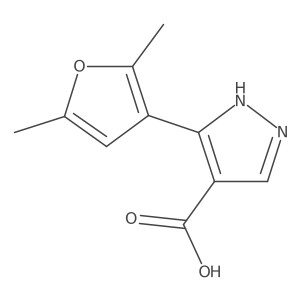 5-(2,5-dimethylfuran-3-yl)-1H-pyrazole-4-carboxylic acid结构式