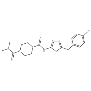 N~4~-[5-(4-chlorobenzyl)-1,3,4-thiadiazol-2-yl]-N~1~,N~1~-dimethylpiperidine-1,4-dicarboxamide Structure