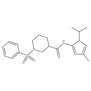 N-(1-isopropyl-3-methyl-1H-pyrazol-5-yl)-1-(phenylsulfonyl)piperidine-3-carboxamide Structure