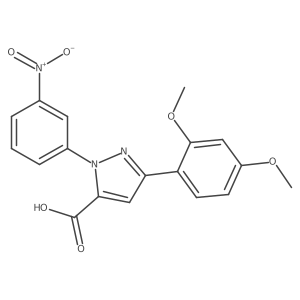 3-(2,4-dimethoxyphenyl)-1-(3-nitrophenyl)-1H-pyrazole-5-carboxylic acid Structure
