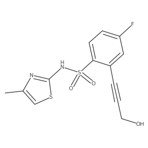 4-Fluoro-2-(3-hydroxy-1-propyn-1-yl)-N-(4-methyl-2-thiazolyl)benzenesulfonamide结构式