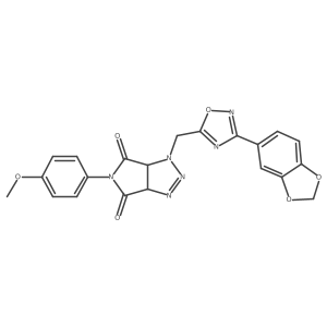1-((3-(benzo[d][1,3]dioxol-5-yl)-1,2,4-oxadiazol-5-yl)methyl)-5-(4-methoxyphenyl)-1,6a-dihydropyrrolo[3,4-d][1,2,3]triazole-4,6(3aH,5H)-dione结构式