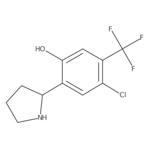 (S)-4-Chloro-2-(pyrrolidin-2-yl)-5-(trifluoromethyl)phenol结构式