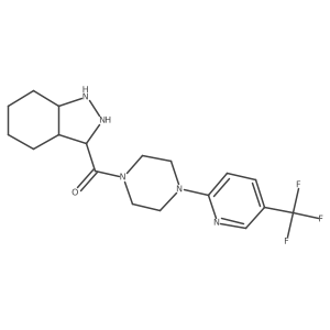 2,3,3a,4,5,6,7,7a-octahydro-1H-indazol-3-yl-[4-[5-(trifluoromethyl)pyridin-2-yl]piperazin-1-yl]methanone结构式