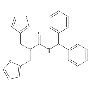 3-Benzhydryl-1-(furan-2-ylmethyl)-1-(thiophen-3-ylmethyl)urea Structure