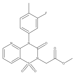 methyl 2-(4-(3-fluoro-4-methylphenyl)-1,1-dioxido-3-oxo-3,4-dihydro-2H-pyrido[2,3-e][1,2,4]thiadiazin-2-yl)acetate结构式