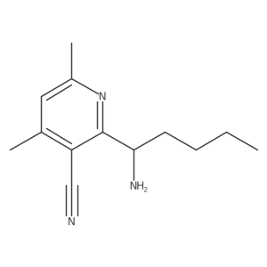3-Pyridinecarbonitrile, 2-[(1S)-1-aminopentyl]-4,6-dimethyl-结构式