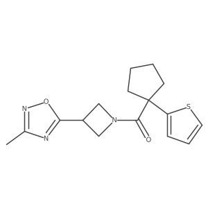 (3-(3-Methyl-1,2,4-oxadiazol-5-yl)azetidin-1-yl)(1-(thiophen-2-yl)cyclopentyl)methanone结构式