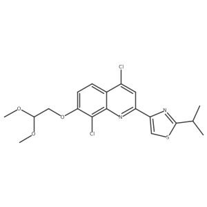 4,8-Dichloro-7-(2,2-dimethoxy-ethoxy)-2-(2-isopropyl-thiazol-4-yl)-quinoline Structure