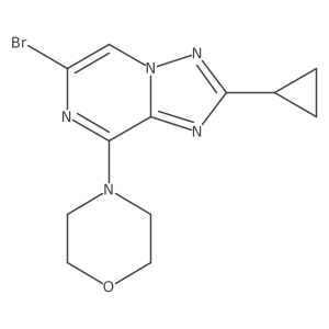 4-(6-Bromo-2-cyclopropyl-[1,2,4]triazolo[1,5-a]pyrazin-8-yl)morpholine结构式