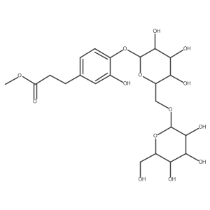 Methyl 4-[(6-O-I+/--D-glucopyranosyl-I(2)-D-glucopyranosyl)oxy]-3-hydroxybenzenepropanoate Structure