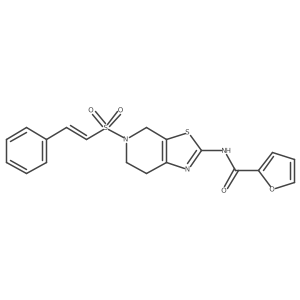(E)-N-(5-(styrylsulfonyl)-4,5,6,7-tetrahydrothiazolo[5,4-c]pyridin-2-yl)furan-2-carboxamide结构式