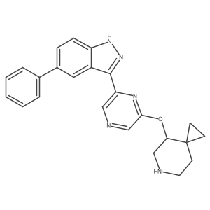 (R)-3-(6-(6-Azaspiro[2.5]octan-4-yloxy)pyrazin-2-yl)-5-phenyl-1H-indazole结构式