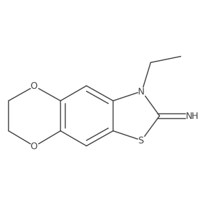 3-ethyl-6,7-dihydro-[1,4]dioxino[2',3':4,5]benzo[1,2-d]thiazol-2(3H)-imine结构式
