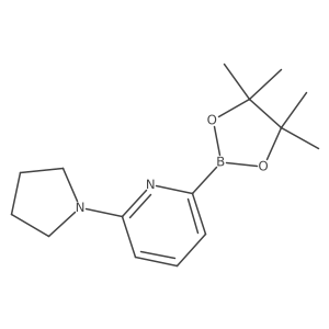 2-(Pyrrolidin-1-YL)-6-(4,4,5,5-tetramethyl-1,3,2-dioxaborolan-2-YL)pyridine结构式