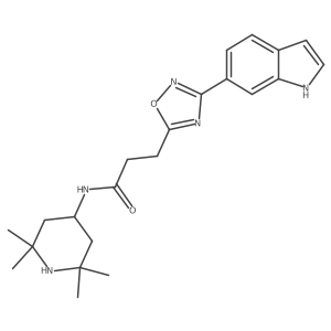 3-[3-(1H-indol-6-yl)-1,2,4-oxadiazol-5-yl]-N-(2,2,6,6-tetramethylpiperidin-4-yl)propanamide Structure