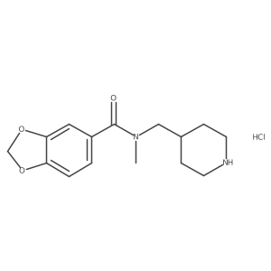 N-methyl-N-(piperidin-4-ylmethyl)benzo[d][1,3]dioxole-5-carboxamide hydrochloride Structure