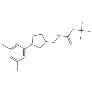 Tert-butyl ((1-(4,6-dimethylpyrimidin-2-yl)pyrrolidin-3-yl)methyl)carbamate结构式