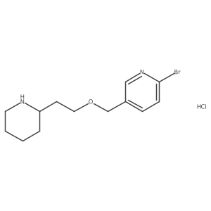 2-Bromo-5-((2-(piperidin-2-yl)ethoxy)methyl)pyridine hydrochloride Structure