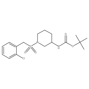 Tert-butyl (1-((2-chlorobenzyl)sulfonyl)piperidin-3-yl)carbamate结构式