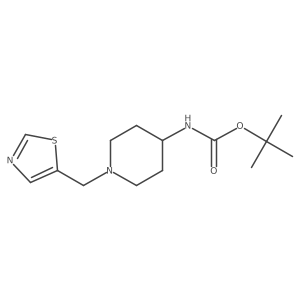 Tert-butyl (1-(thiazol-5-ylmethyl)piperidin-4-yl)carbamate结构式