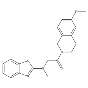 2-(benzo[d]thiazol-2-yl(methyl)amino)-1-(6-methoxy-3,4-dihydroisoquinolin-2(1H)-yl)ethanone结构式