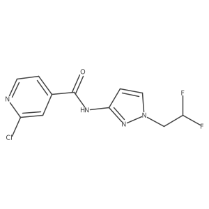 2-Chloro-N-[1-(2,2-difluoroethyl)pyrazol-3-YL]pyridine-4-carboxamide结构式