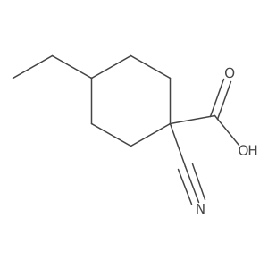 1-Cyano-4-ethylcyclohexane-1-carboxylic acid结构式