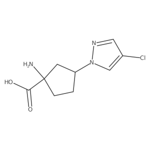 1-amino-3-(4-chloro-1H-pyrazol-1-yl)cyclopentane-1-carboxylic acid结构式