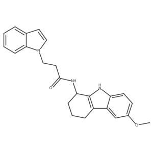 3-(1H-indol-1-yl)-N-(6-methoxy-2,3,4,9-tetrahydro-1H-carbazol-1-yl)propanamide结构式