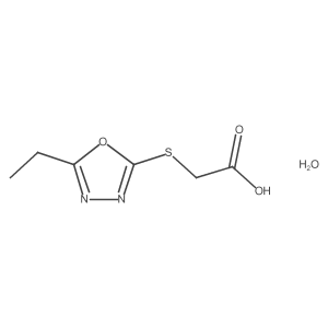 [(5-Ethyl-1,3,4-oxadiazol-2-yl)thio]acetic acid hydrate Structure