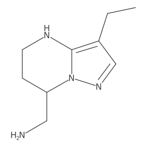 {3-ethyl-4H,5H,6H,7H-pyrazolo[1,5-a]pyrimidin-7-yl}methanamine结构式