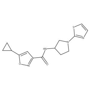 5-cyclopropyl-N-(1-(thiazol-2-yl)pyrrolidin-3-yl)isoxazole-3-carboxamide结构式