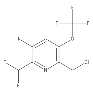 2-(Chloromethyl)-6-(difluoromethyl)-5-iodo-3-(trifluoromethoxy)pyridine Structure