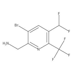 2-(Aminomethyl)-3-bromo-5-(difluoromethyl)-6-(trifluoromethyl)pyridine Structure