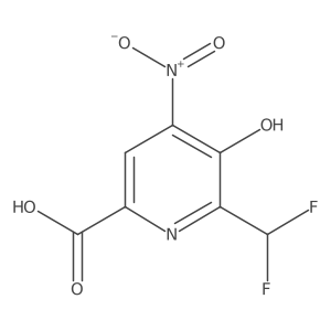 2-(Difluoromethyl)-3-hydroxy-4-nitropyridine-6-carboxylic acid结构式