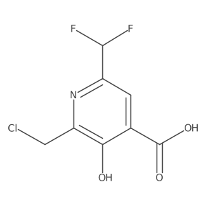 2-(Chloromethyl)-6-(difluoromethyl)-3-hydroxypyridine-4-carboxylic acid结构式