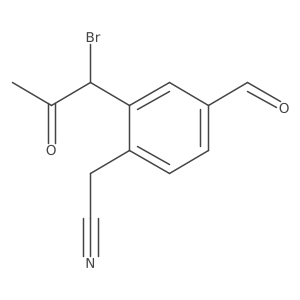 2-(1-Bromo-2-oxopropyl)-4-formylphenylacetonitrile结构式