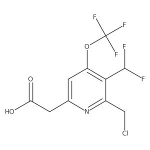 2-(Chloromethyl)-3-(difluoromethyl)-4-(trifluoromethoxy)pyridine-6-acetic acid Structure
