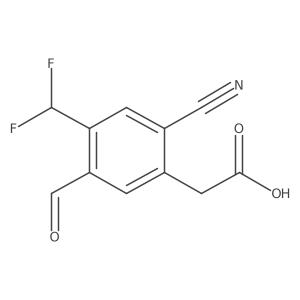 2-(2-Cyano-4-(difluoromethyl)-5-formylphenyl)acetic acid Structure
