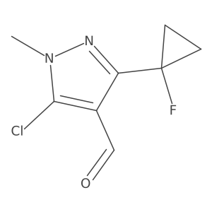 5-Chloro-3-(1-fluorocyclopropyl)-1-methyl-1H-pyrazole-4-carbaldehyde结构式