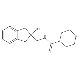 N-((2-hydroxy-2,3-dihydro-1H-inden-2-yl)methyl)tetrahydro-2H-pyran-4-carboxamide结构式