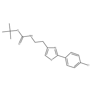 tert-Butyl (2-(2-(4-chlorophenyl)thiazol-4-yl)ethyl)carbamate结构式