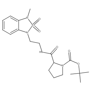 tert-butyl 2-((2-(3-methyl-2,2-dioxidobenzo[c][1,2,5]thiadiazol-1(3H)-yl)ethyl)carbamoyl)pyrrolidine-1-carboxylate结构式