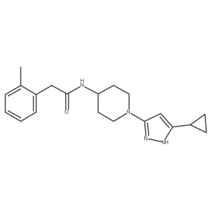 N-(1-(5-cyclopropyl-1H-pyrazol-3-yl)piperidin-4-yl)-2-(o-tolyl)acetamide Structure
