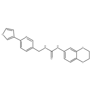 1-(2,3-Dihydrobenzo[b][1,4]dioxin-6-yl)-3-((6-(furan-3-yl)pyridin-3-yl)methyl)urea结构式
